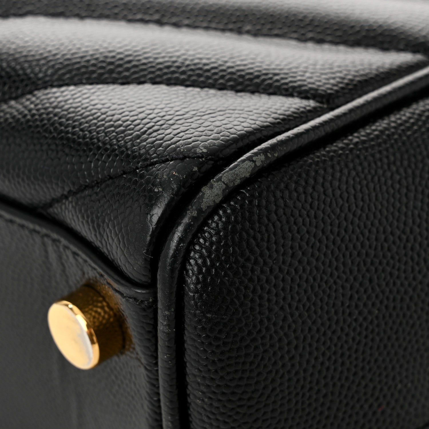 Saint Laurent Grain De Poudre Matelasse Chevron Monogram Shopping Bag Black 13 of 14