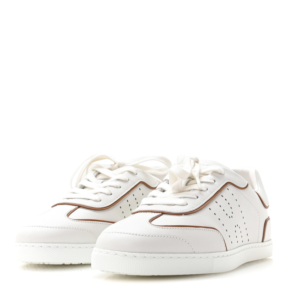Sport Goatskin Calfskin Match Sneakers 37 White