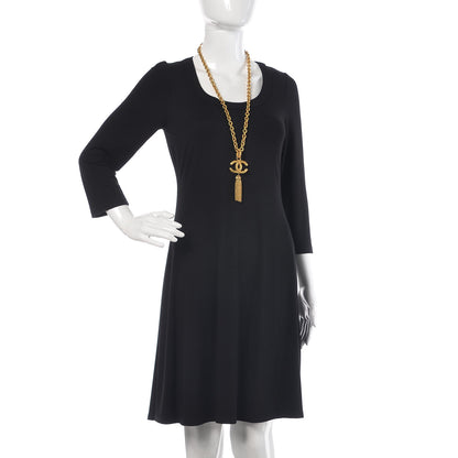 Chanel Textured Etruscan CC Tassel Necklace Gold 3 of 5