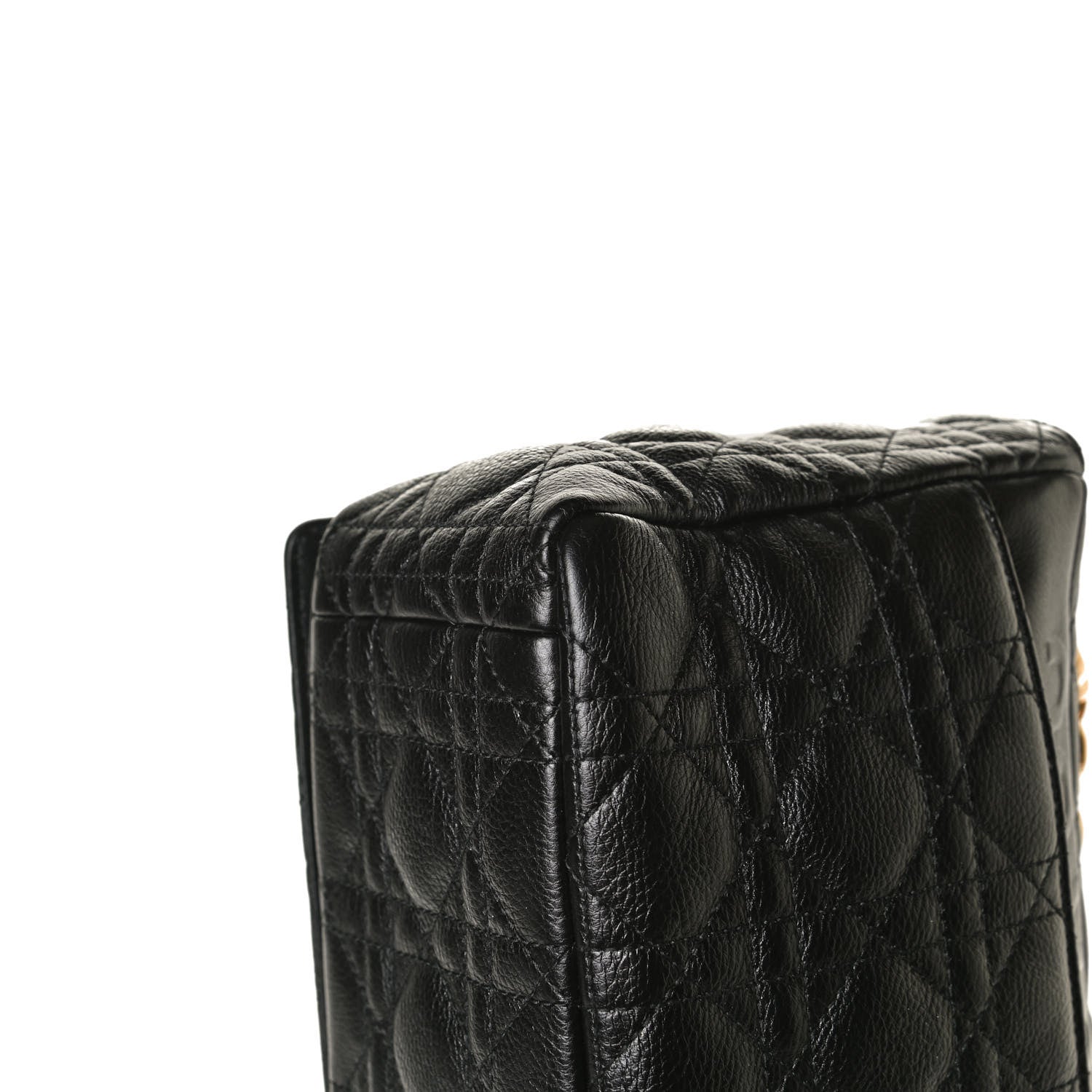 Christian Dior Grained Calfskin Cannage Large Caro Bag Black 12 of 15