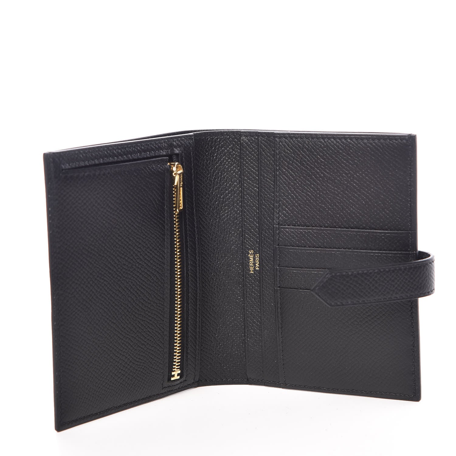 Hermes Epsom Bearn Compact Wallet Black 5 of 8