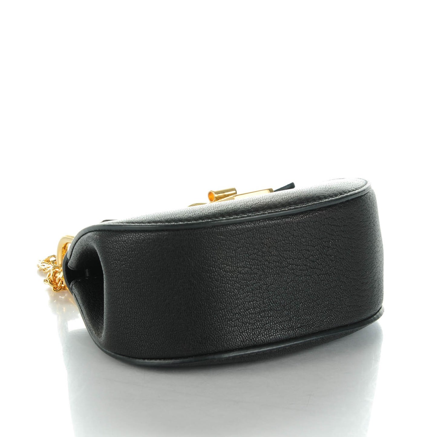 Grained Lambskin Nano Drew Shoulder Bag Black