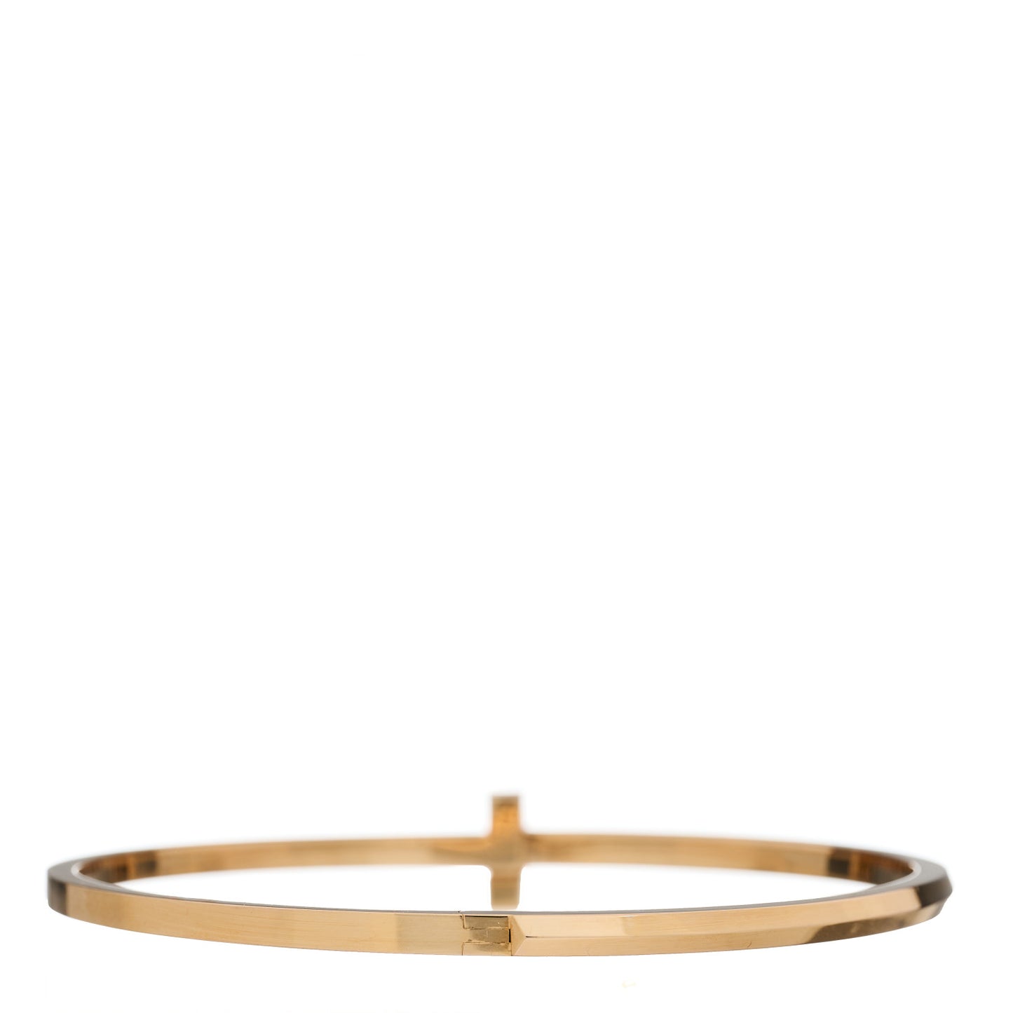 18K Rose Gold Narrow T T1 Hinged Bangle Bracelet