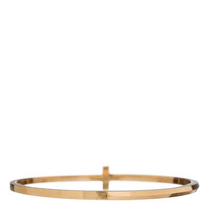 Tiffany 18K Rose Gold Narrow T T1 Hinged Bangle Bracelet 2 of 4