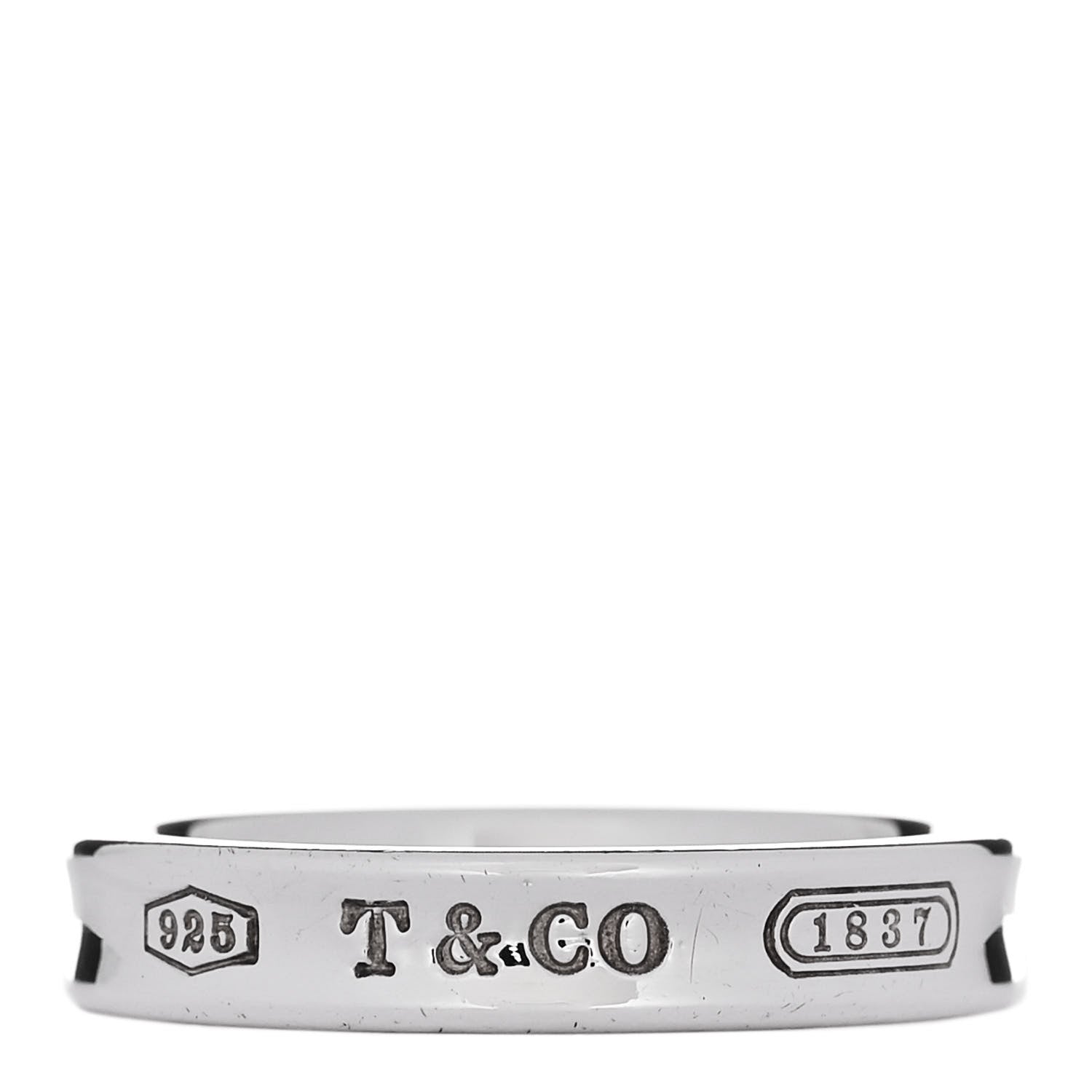 Tiffany Sterling Silver Narrow 1837 Band Ring 56 7.5 1 of 4