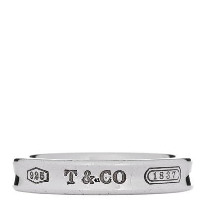 Tiffany Sterling Silver Narrow 1837 Band Ring 56 7.5 1 of 4