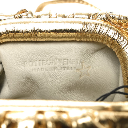 Bottega Veneta Metallic Crinkled Lambskin The Coin Purse Oro 6 of 9