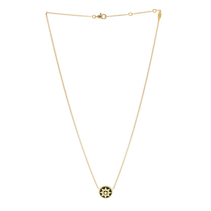 Christian Dior 18K Yellow Gold Diamond Malachite Rose Des Vents Necklace 3 of 6