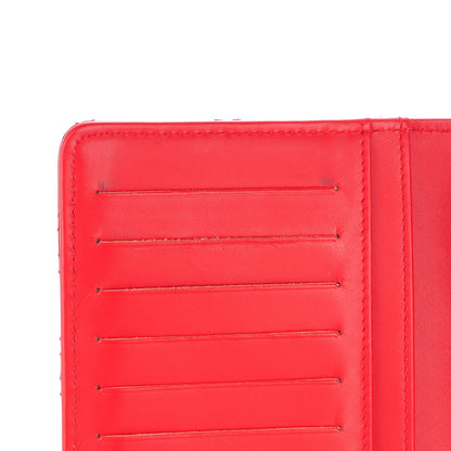 Chanel Patent Calfskin Quilted Double Stitch Yen Wallet Red 9 of 9