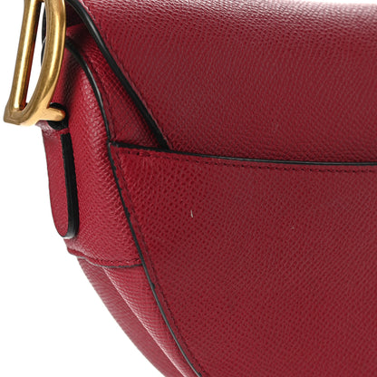 Christian Dior Grained Calfskin Saddle Bag Burgundy 12 of 14