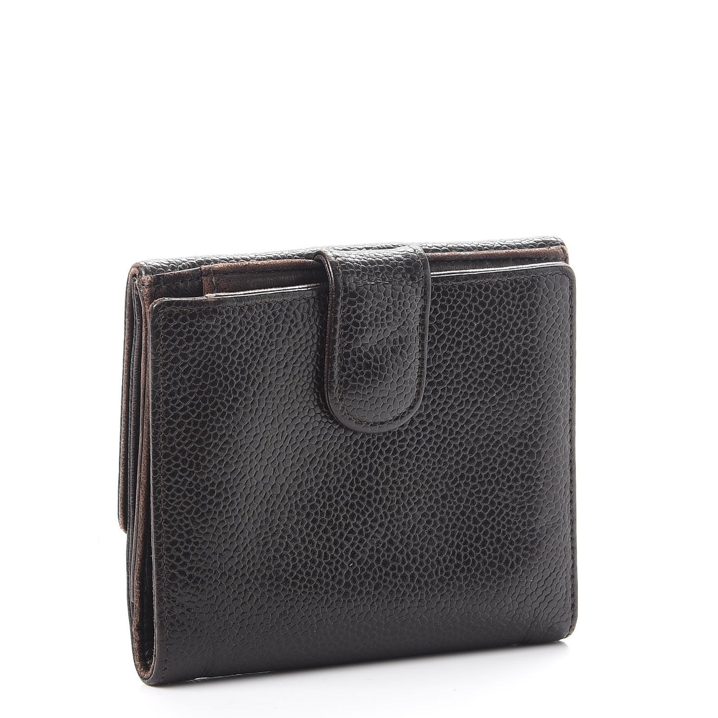 Caviar Timeless CC Compact French Wallet Brown