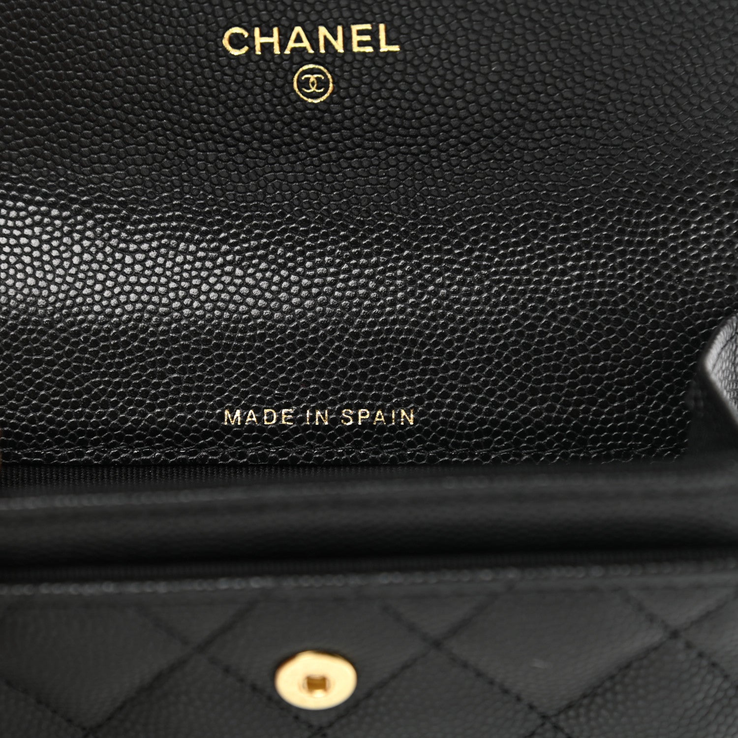 Chanel Caviar Quilted Enamel Coco Casino Flap Card Holder Wallet Black 7 of 9