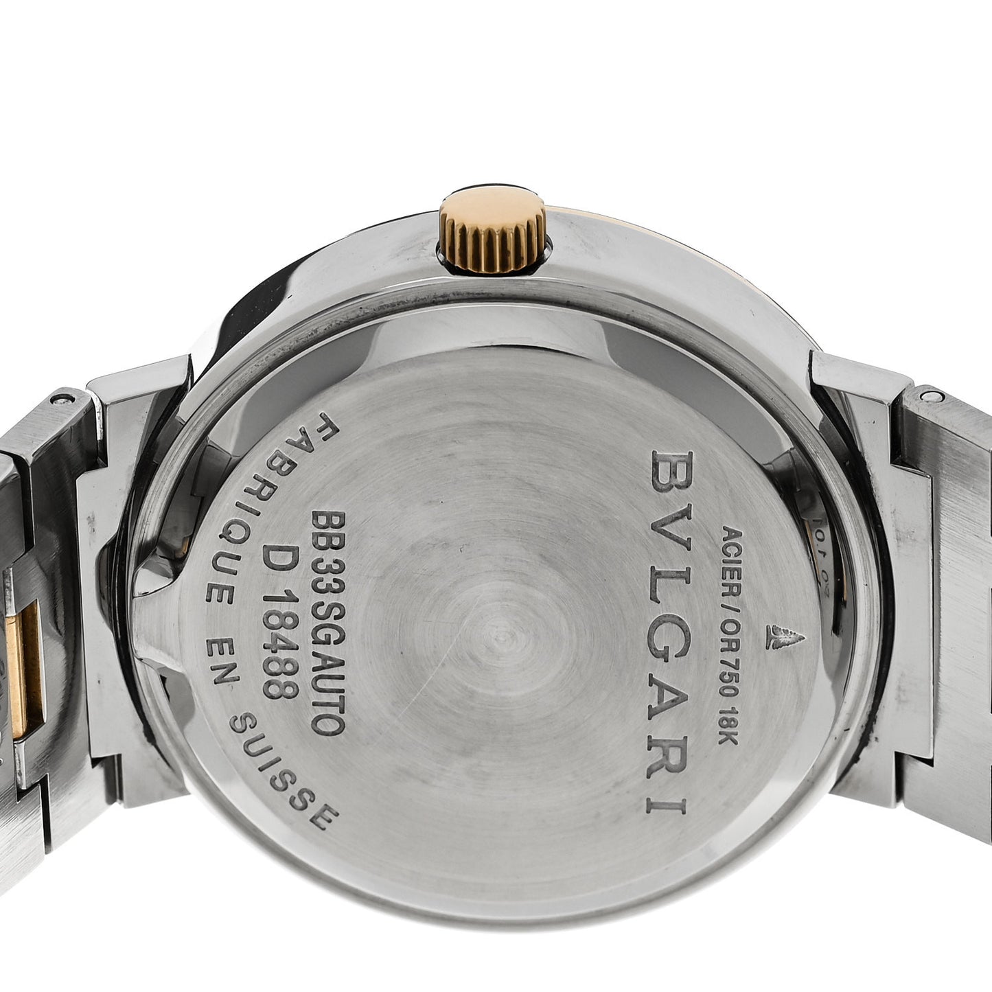 Stainless Steel 18K Yellow Gold 33mm Automatic Watch Black