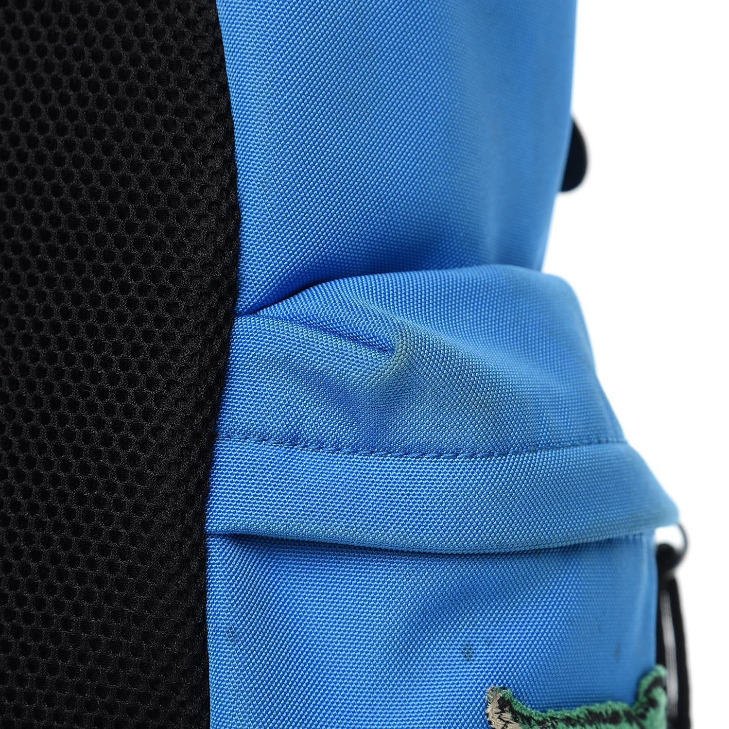 Gucci Nylon Embroidered Web Double Buckle Backpack Blue 11 of 16
