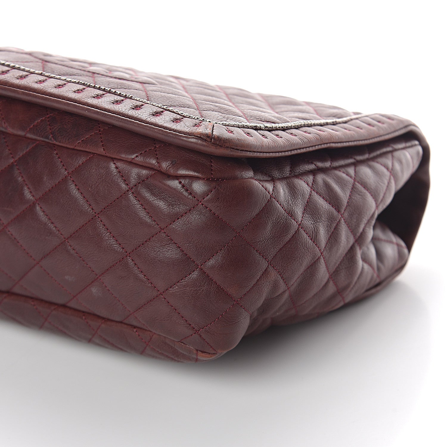 Chanel Calfskin Quilted Large Istanbul Flap Burgundy 9 of 9