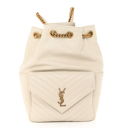 Saint Laurent Lambskin Matelasse Monogram Joe Backpack Cream 1 of 10