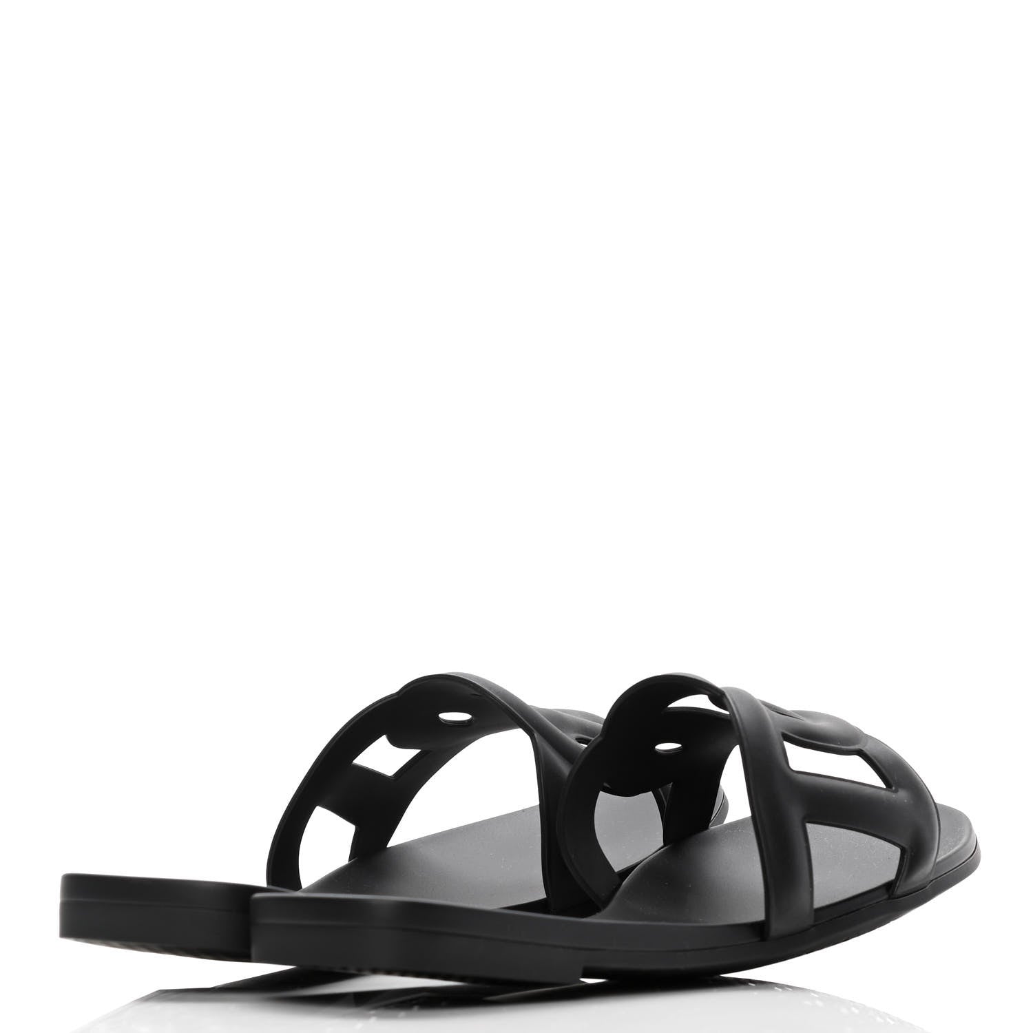 Hermes Rubber Aloha Sandals 40 Black 4 of 10