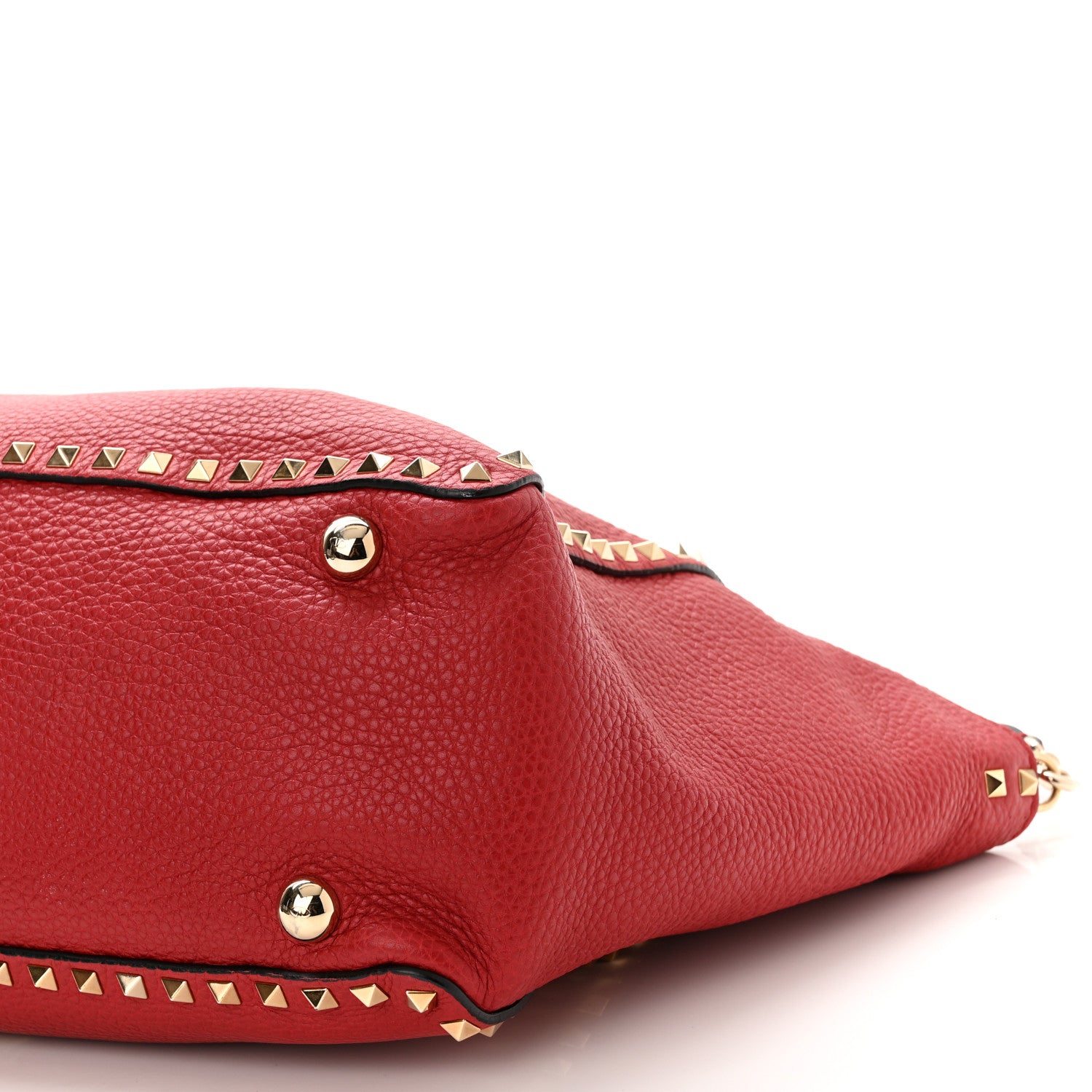 Valentino Garavani Pebbled Calfskin Medium Rockstud Tote Rosso Valentino 9 of 11