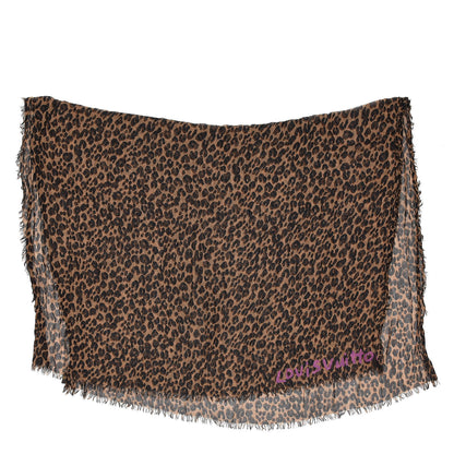 Louis Vuitton Cashmere Silk Leopard Etole Stole Marron 3 of 7