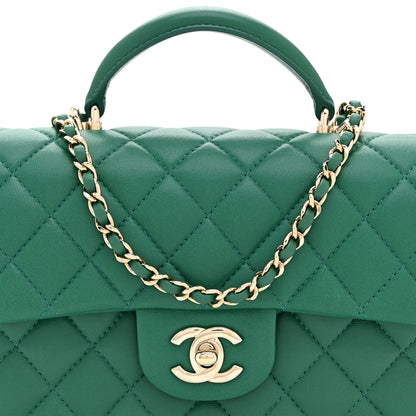 Chanel Lambskin Quilted Mini Top Handle Rectangular Flap Green 8 of 10