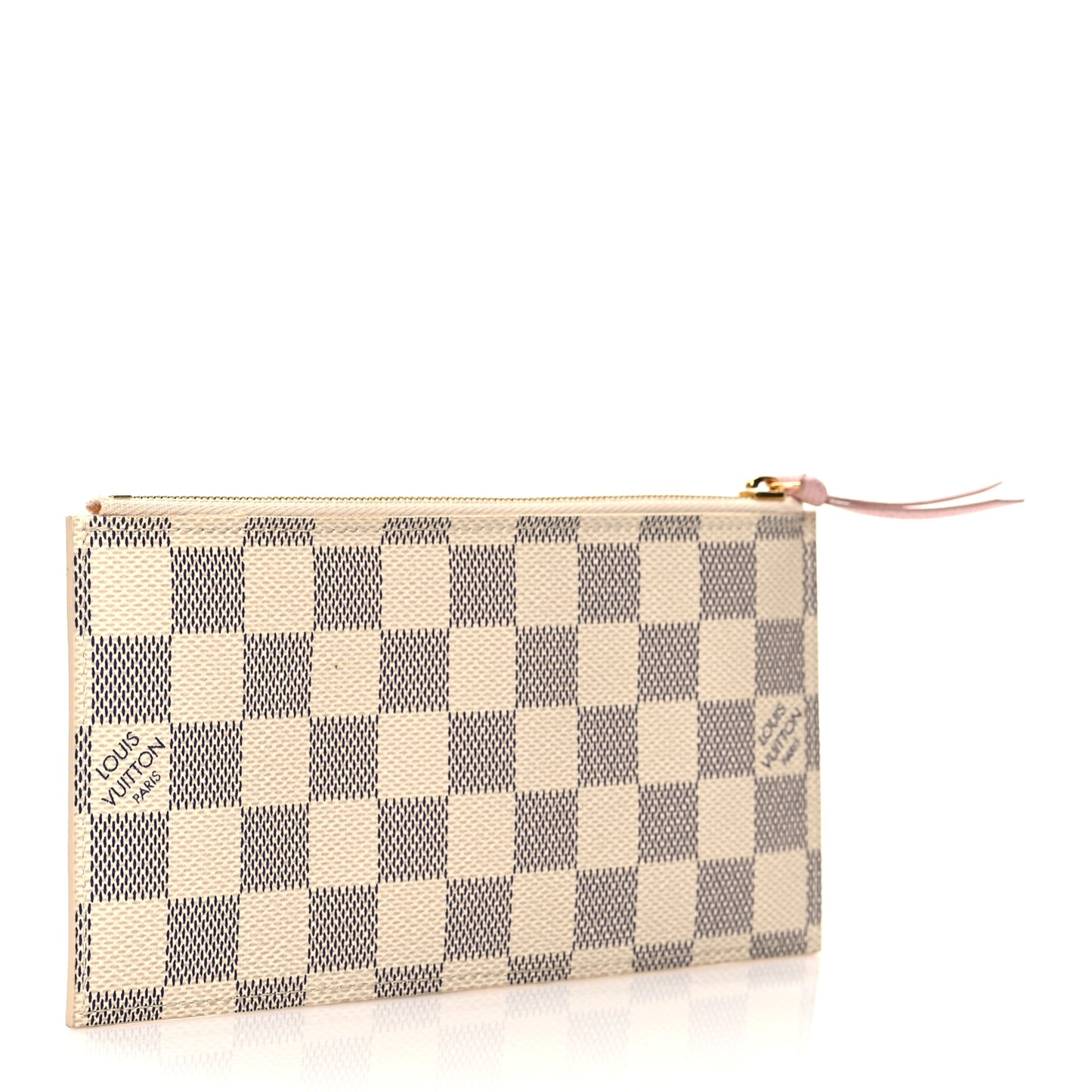 Damier Azur Felicie Chain Wallet Zippered Insert Rose Ballerine