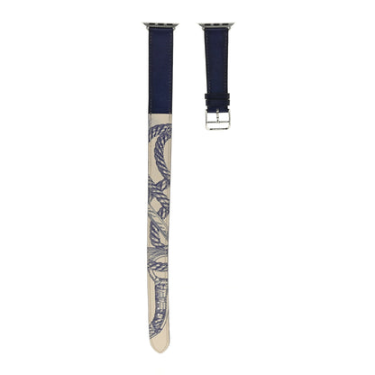 Hermes Swift Cavalleria Print 40mm Apple Watch Double Tour Strap Encre Beton 1 of 5