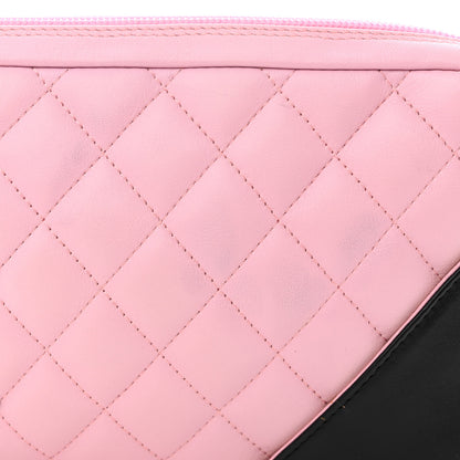 Chanel Calfskin Quilted Cambon Pochette Pink Black 12 of 12