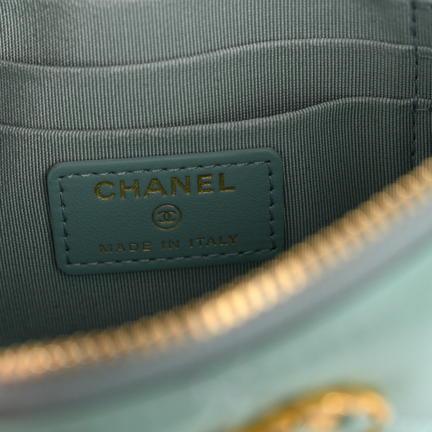 Chanel Goatskin Quilted Small Chanel 19 Pouch Light Blue 6 of 7