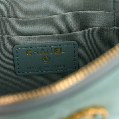 Chanel Goatskin Quilted Small Chanel 19 Pouch Light Blue 6 of 7