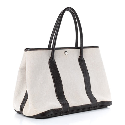Hermes Toile Buffle Gala Garden Party Tote 36 MM Marron Fonce 3 of 8