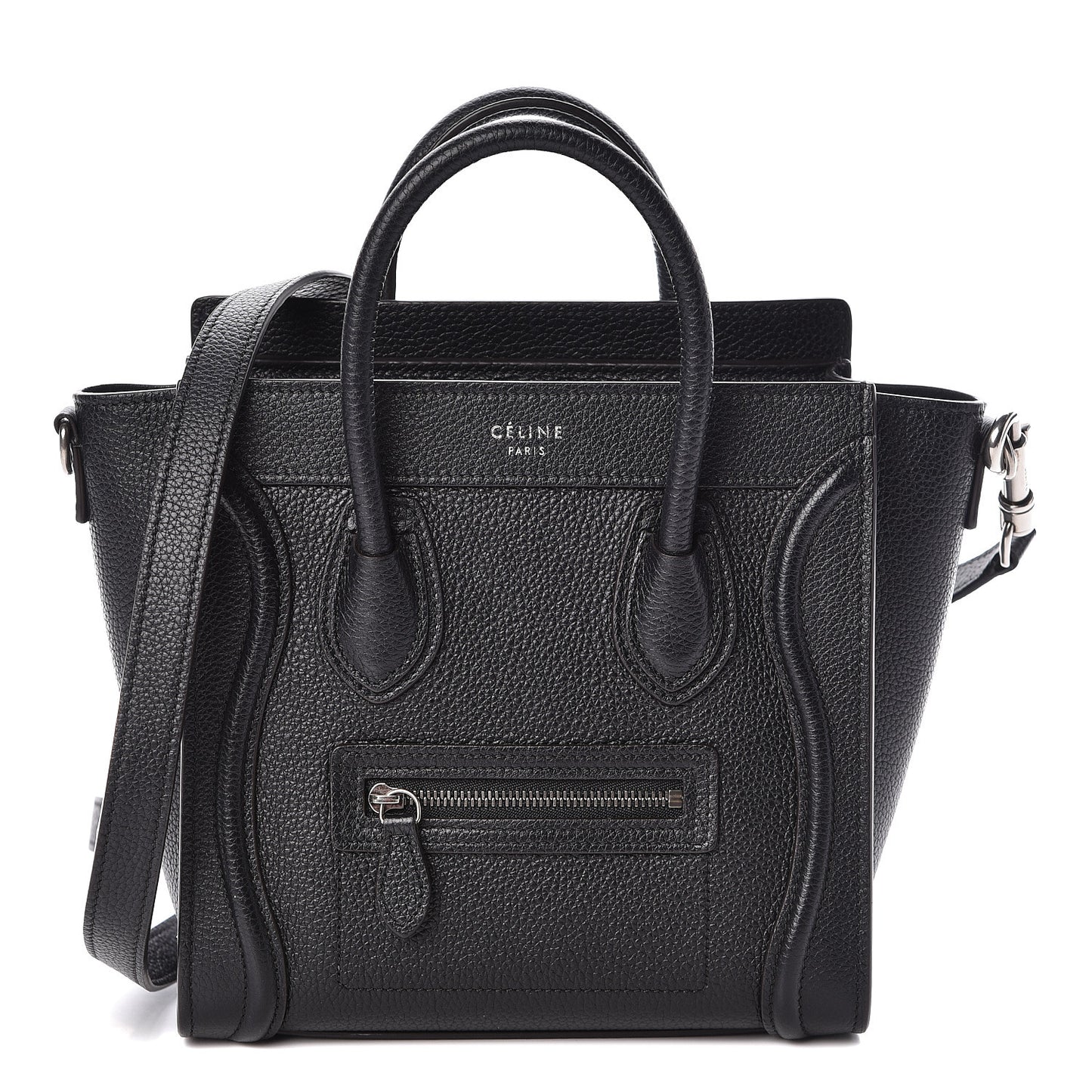 Drummed Calfskin Nano Luggage Black