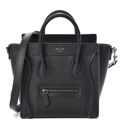 Celine Drummed Calfskin Nano Luggage Black 1 of 11