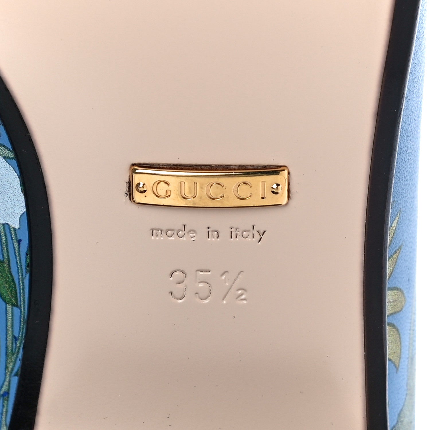 Gucci Apollo Calfskin Web Pearl New Flora Peyton 35mm Loafer Pumps 35.5 Azure 10 of 18