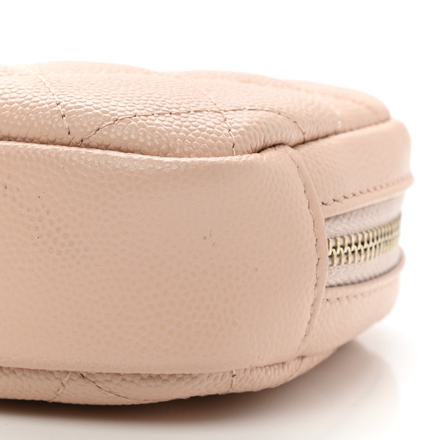 Chanel Caviar Quilted Small Curvy Pouch Cosmetic Case Light Beige 7 of 10