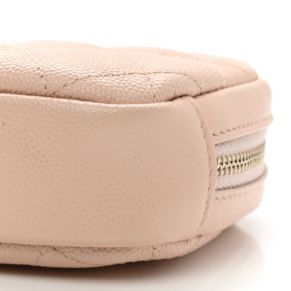 Chanel Caviar Quilted Small Curvy Pouch Cosmetic Case Light Beige 7 of 10