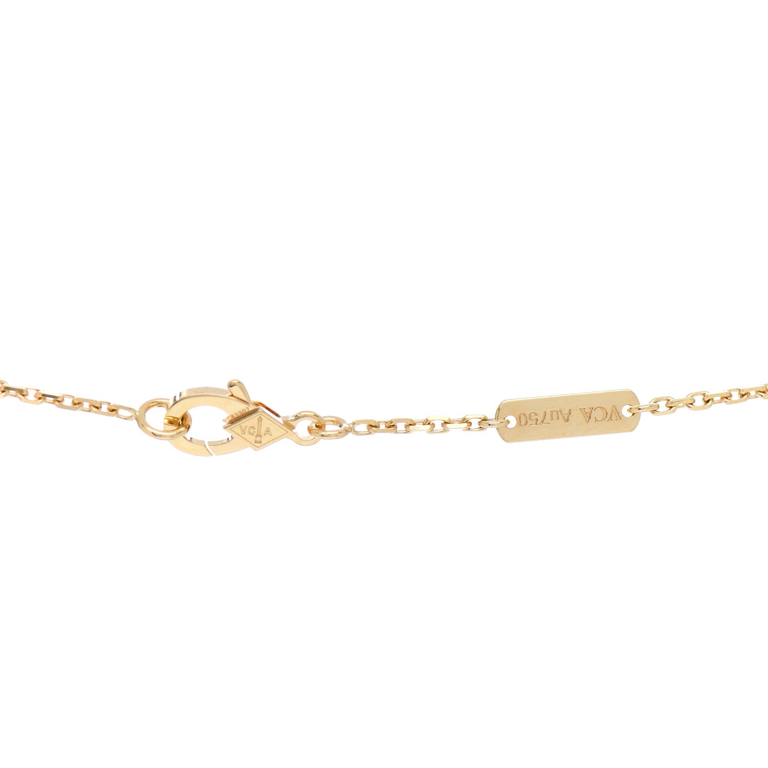Van Cleef & Arpels 18K Yellow Gold Guilloche Vintage Alhambra Pendant Necklace 4 of 5