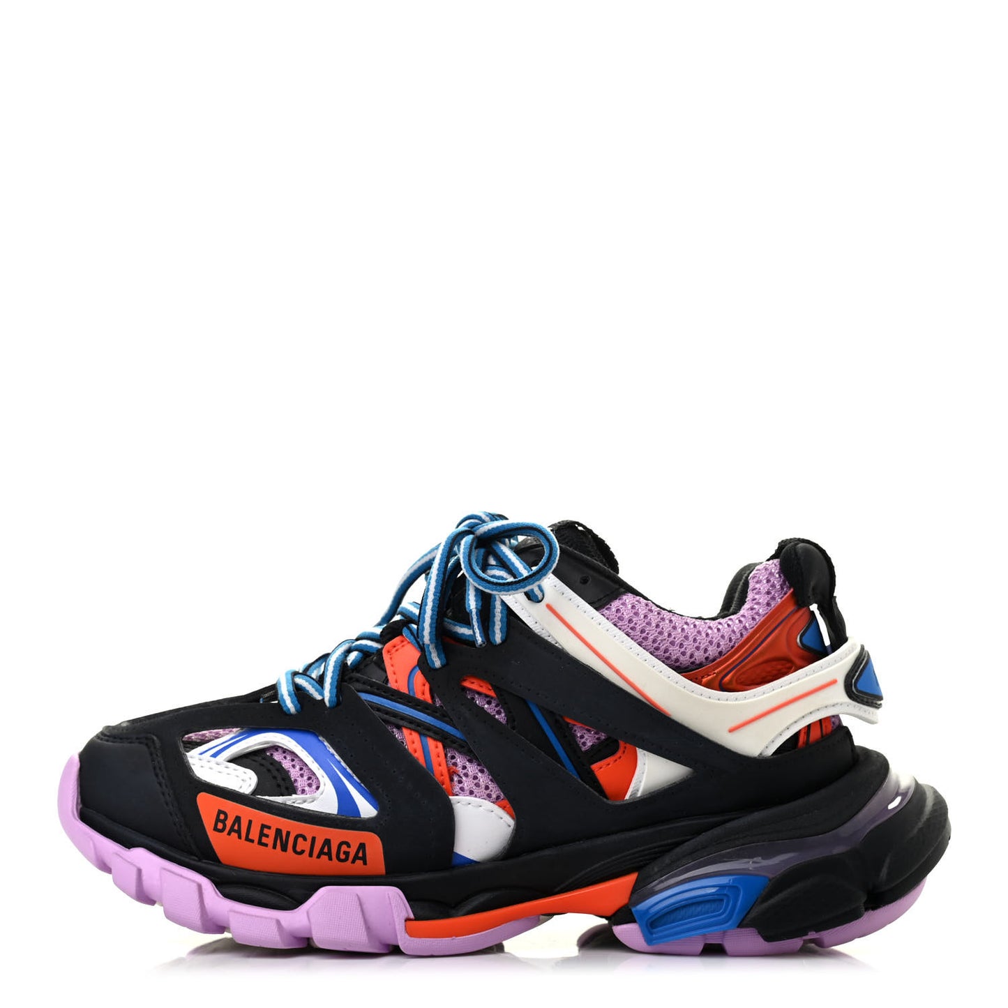 Mesh Fabric Womens Track Sneakers 35 Black Orange Pink