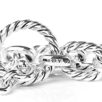 David Yurman Sterling Silver Blue Sapphire 9.5mm Cushion Link Bracelet 4 of 6
