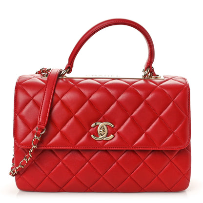 Chanel Lambskin Quilted Medium Trendy CC Flap Dual Handle Bag Red 1 of 10