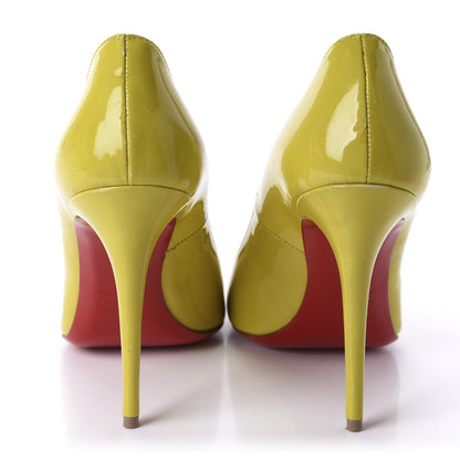 Christian Louboutin Patent Fifi 100 Pumps 38 Lemon 6 of 6