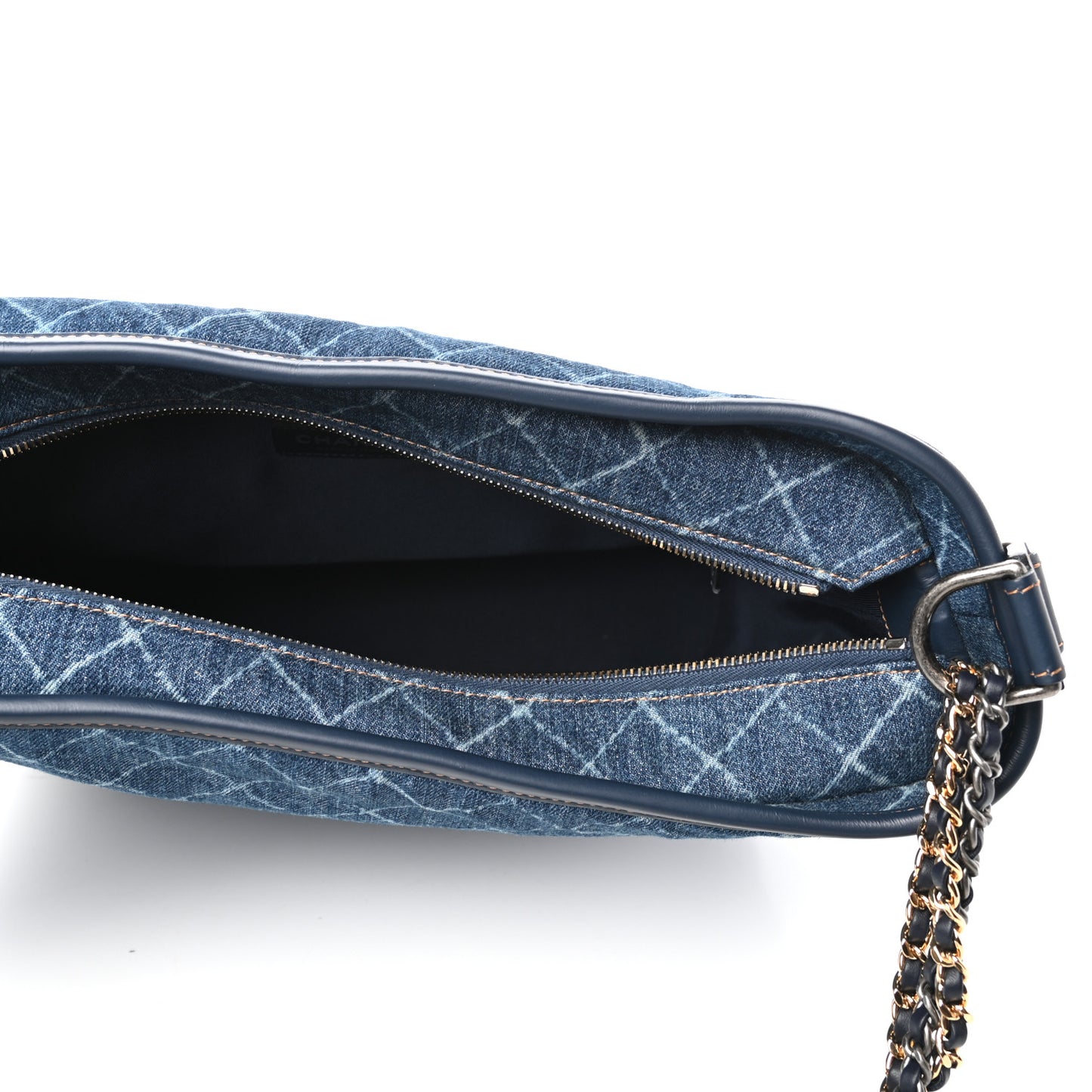Denim Calfskin Large Gabrielle Hobo Blue