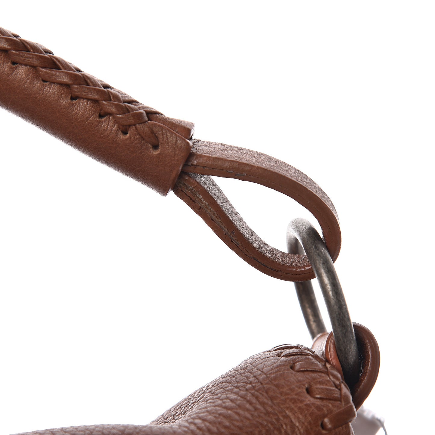 Calfskin Braided Gaucho Double Saddle Bag Brown