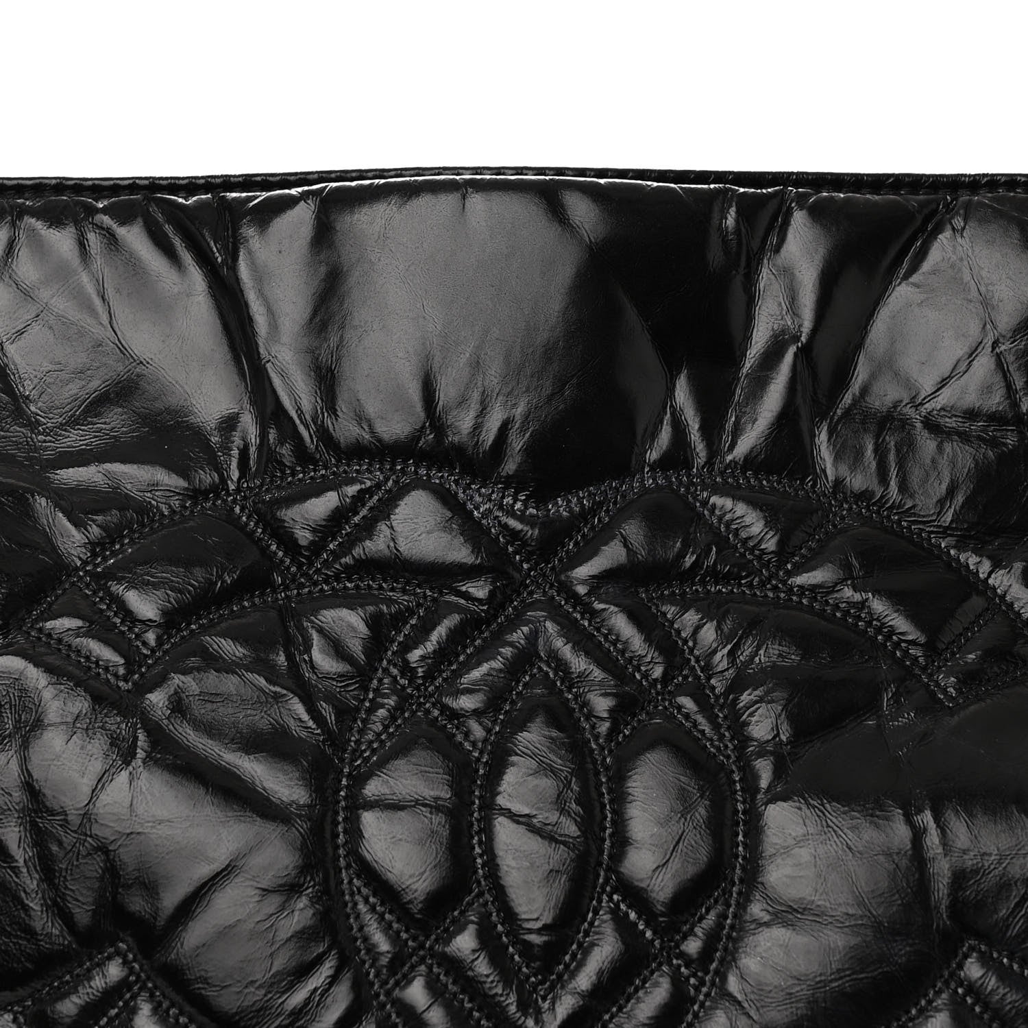 Chanel Shiny Aged Calfskin Quilted Large Shopping Bag Black 7 of 11