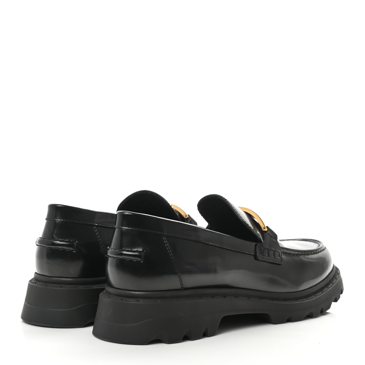 Christian Dior Brushed Calfskin Dior Code Lug Sole 15mm Loafers 38.5 Black 4 of 11