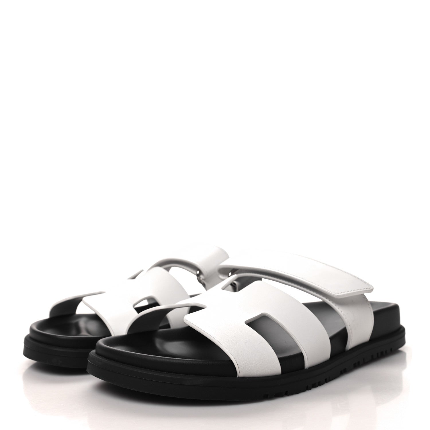Hermes Calfskin Womens Chypre Sandals 38 White 3 of 9
