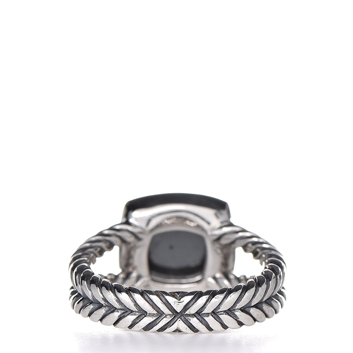 David Yurman Sterling Silver Diamond Black Orchid 7mm Petite Albion Ring 50 5.25 4 of 5