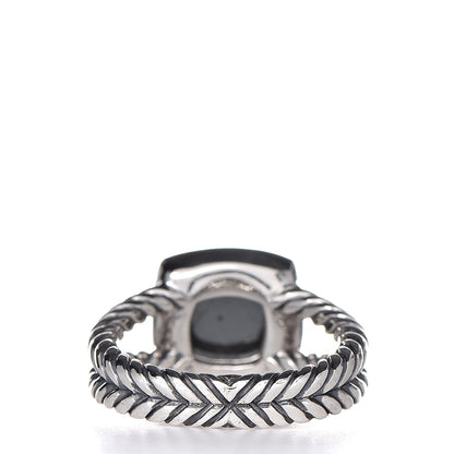 David Yurman Sterling Silver Diamond Black Orchid 7mm Petite Albion Ring 50 5.25 4 of 5