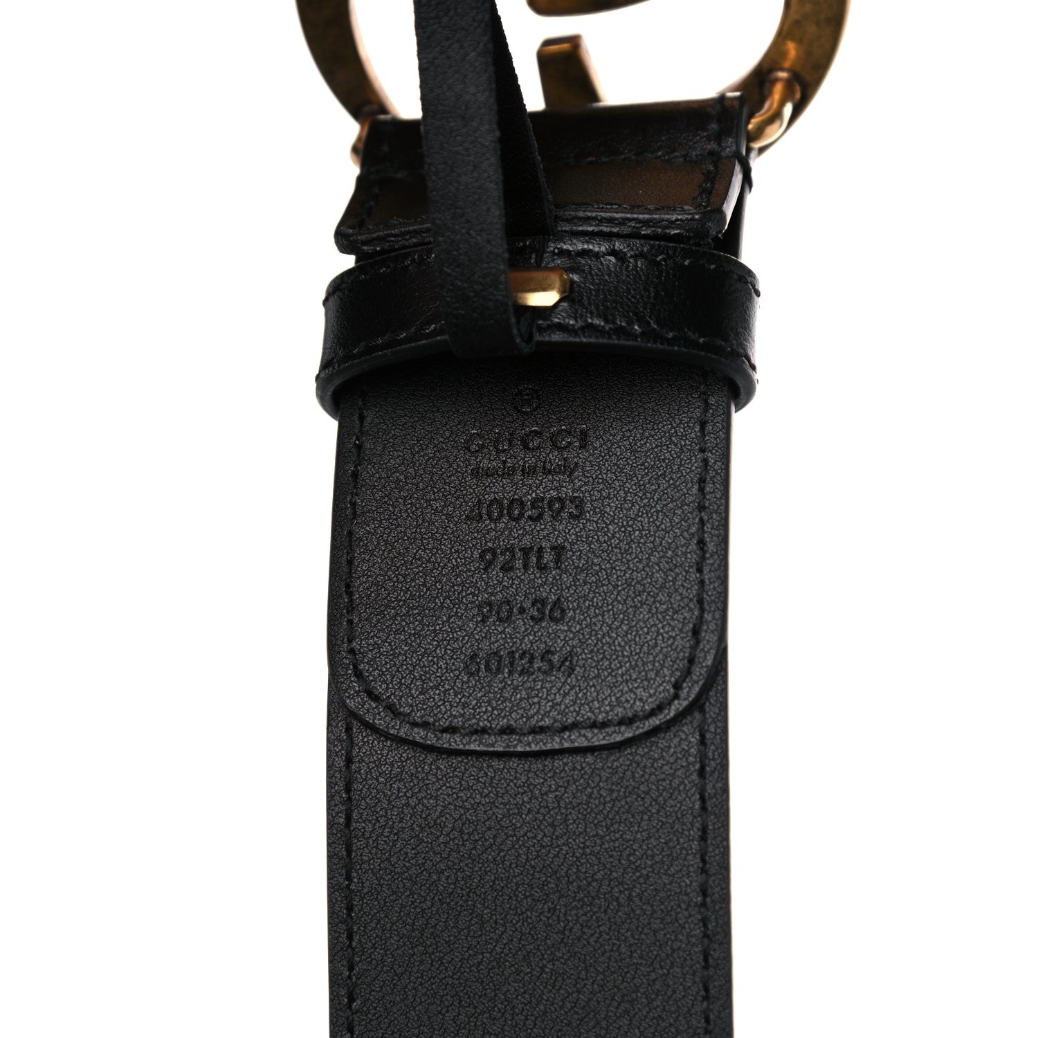Gucci GG Supreme Monogram Matte Plutone Calfskin Double G 40mm Belt 90 36 Beige Ebony Black 3 of 5