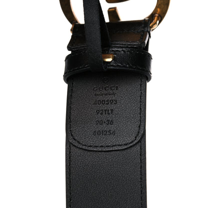 Gucci GG Supreme Monogram Matte Plutone Calfskin Double G 40mm Belt 90 36 Beige Ebony Black 3 of 5