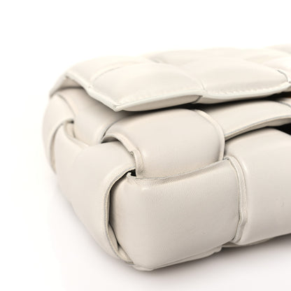 Bottega Veneta Lambskin Maxi Intreccio Padded Chain Cassette Crossbody Bag White 7 of 8
